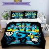 3PC Custom Name Electric Winter Character Bedding Set Printed Bedding Set Duvet Cover Closure Includes 1 Duvet Cover & 323 Pillowcases for Bedroom