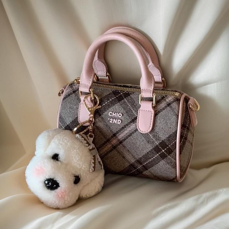 British Afternoon Tea Pillow Bag Women's Autumn and Winter Plaid Hand Bag Shoulder Messenger Bag