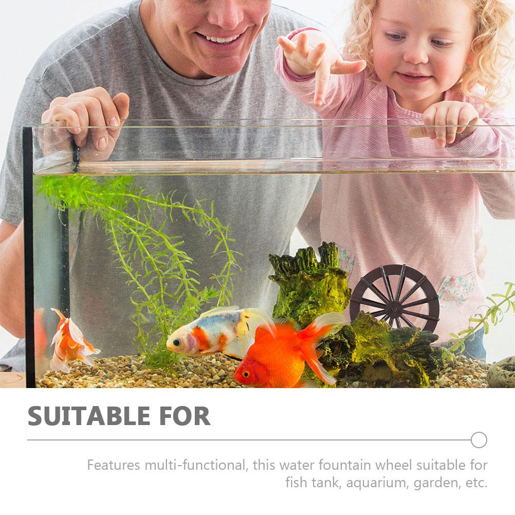 2Pcs Plastic Feng Shui Water Wheel Fish Tank Fountain Decoration Mini Waterfall Model Garden nament Diy Desktop Prop Simulation