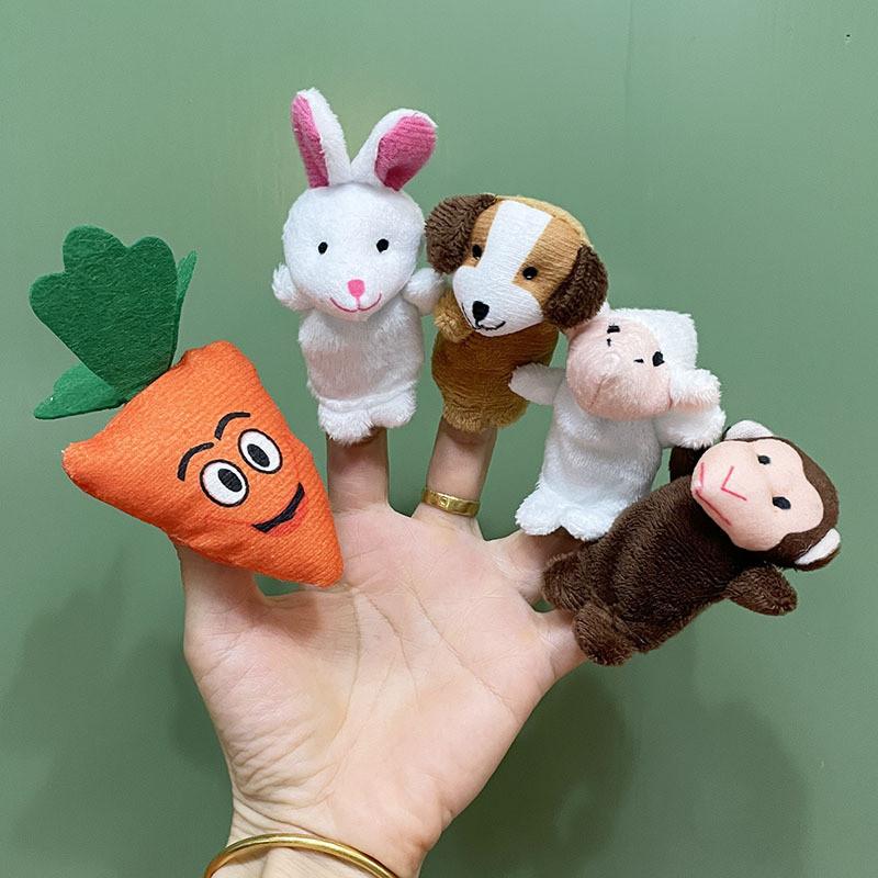

Little Pulling Rabbit Radish Plush Toy Finger Doll Party Collection Interaction Style B