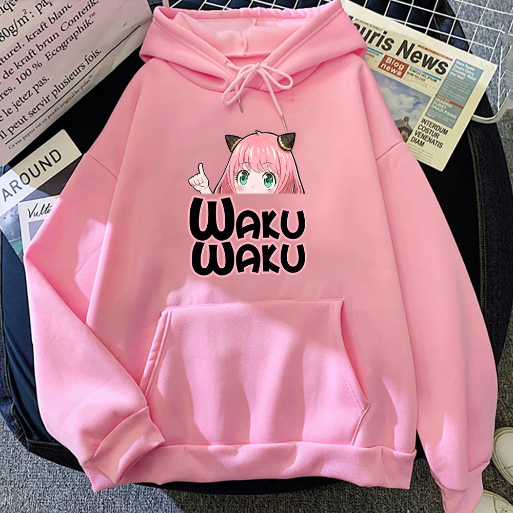 Anime Giapponese Spy X Family Anya Forger Abbigliamento Unisex Felpe con Stampa Grafica Streetwear Harajuku Felpa con Cappuccio Unisex Cartone Animato Kawaii