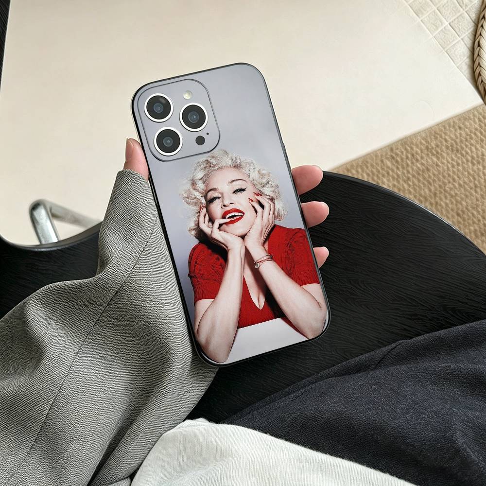 Sängerin M-Madonna Handyhülle Für iPhone 17, 16,15,14,13,12,11 Plus,Pro Max, Andere Weiche Schwarze Abdeckung