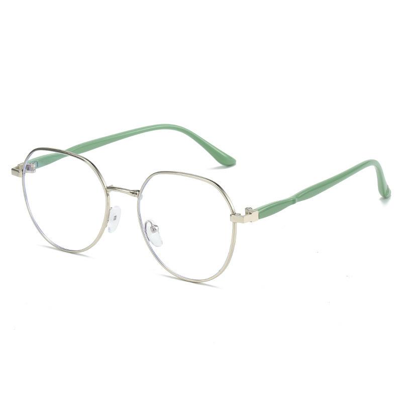 Pochromic Blue Light Blocking Glasses Women UV400 Anti Glare Retro Round Metal Glasses Frame Vintage Anti Blue Light Computer