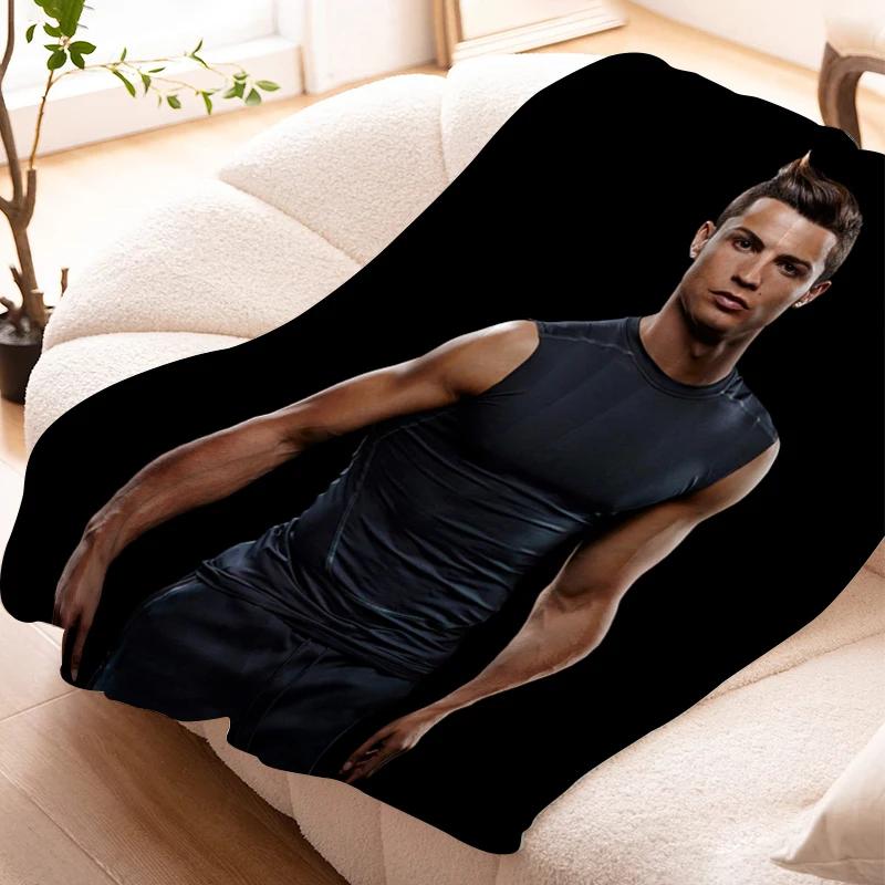 Sofa Blankets for Winter Cristiano Ronaldo Warm Knee Bed Fleece Custom Camping Fluffy Soft Blankets Microfiber Bedding King Size