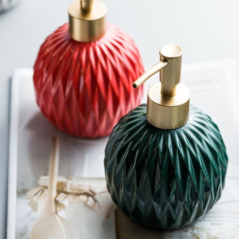 Ceramic Soap Dispenser Bottle, Refillable Hand Soap Dispenser Container For Business Trip And Outdoor Activities