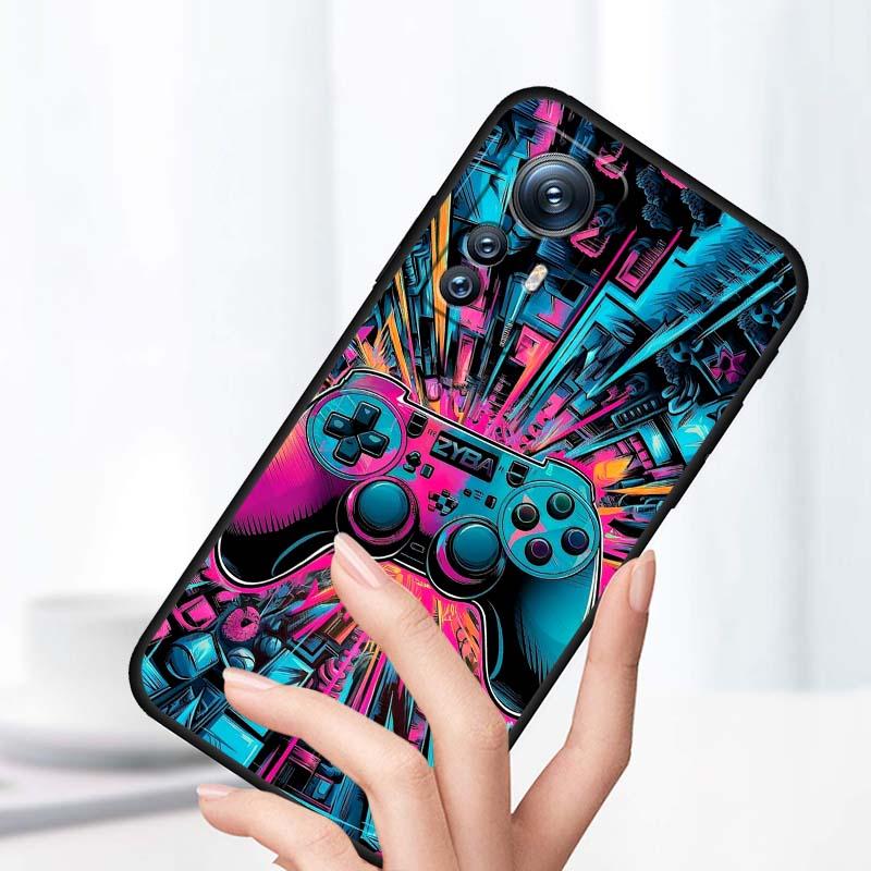 Creative Game Controller For Xiaomi Mi 15 14 13 13T 12 12T 12S 11 11i 11T Pro Ultra Lite 5G Black Soft Phone Case