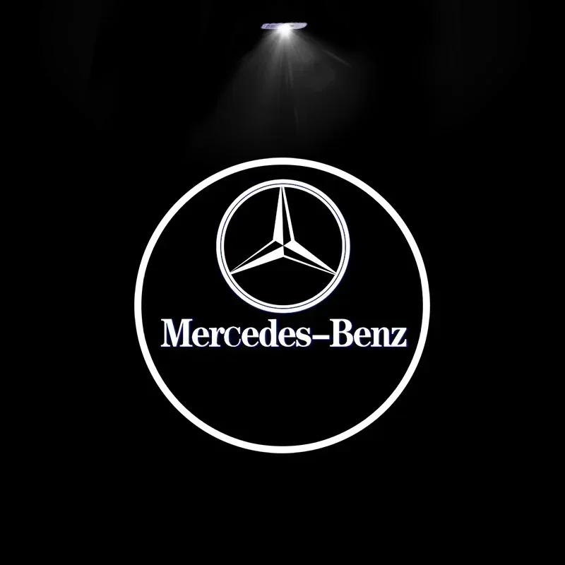 GDX2 2pcs Car Door Welcome Light Logo Emblem For Mercedes Benz A C E GLC GLA GLE GLB Class W177 W205 W212 W213 X253 X156 W166 X247