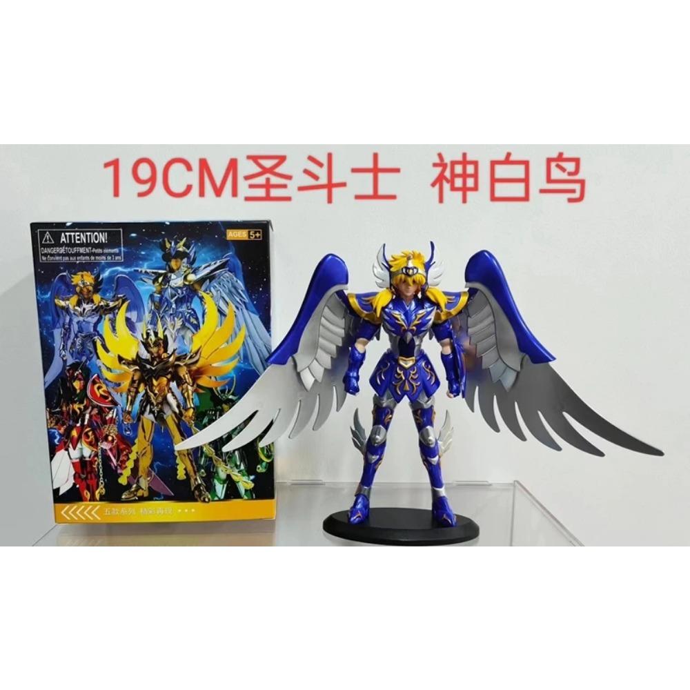 19CM Anime Figure Phoenix Ikki Hyoga Seiya Shiryu Standing Armor Model Children's Toys PVC Box Desktop Collection Decoration
