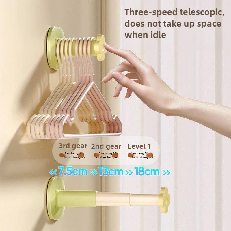 1-10PCS No Drill Wall Mounted Clothes Rack Adjustable Hanging Organizer for Balcony Laundry Storage Space Saving Home Drying Rod