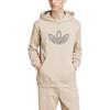 Adidas Originals Trefoil Hoodie FW24 Outline Series Fashion Comfortable Soft Hooded Sweatshirt Men Hoodies Beige JJ1505