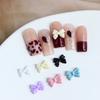 50Pcs Manicure Decor Three-dimensional Non-Fading Anti-drop Flat Base DIY Resin Bow Fingernail Manicure Decoration Manicure Store Supply