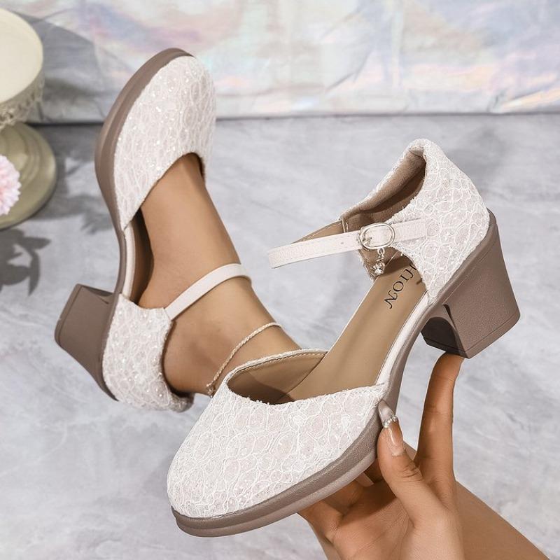 

Fashion 2024 new Summer New Women s Sandals Large Size 36-43 Foot Length Gretel sequin buckle Mary Jane High Heels women shoes 36 абрикосовый