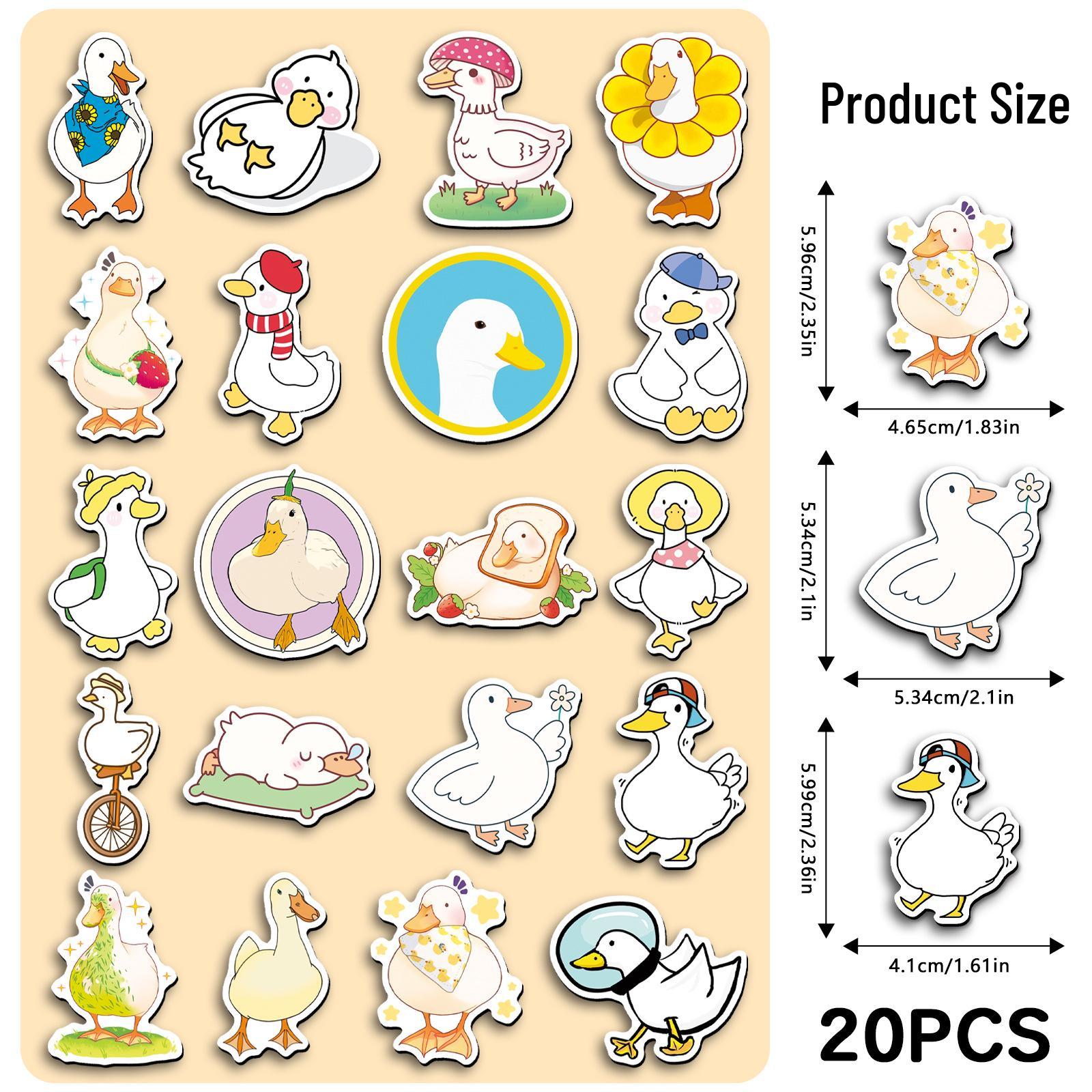 

Cute Round Duck Animal Soft Magnetic Stickers - 20-Piece Set for Home and Refrigerator Decoration 5.5-8.5 cm