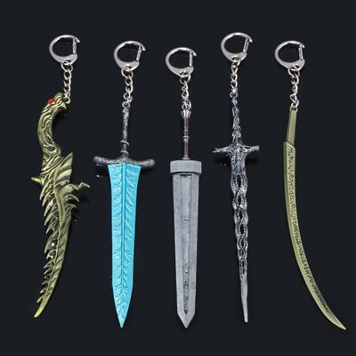 Juego Espada Gran Espada de la Luna Oscura Prótesis Llavero Colgante Daga de la Muerte de Elden Anillo Juego para Mujeres Hombres Llavero Regalo Accesorios