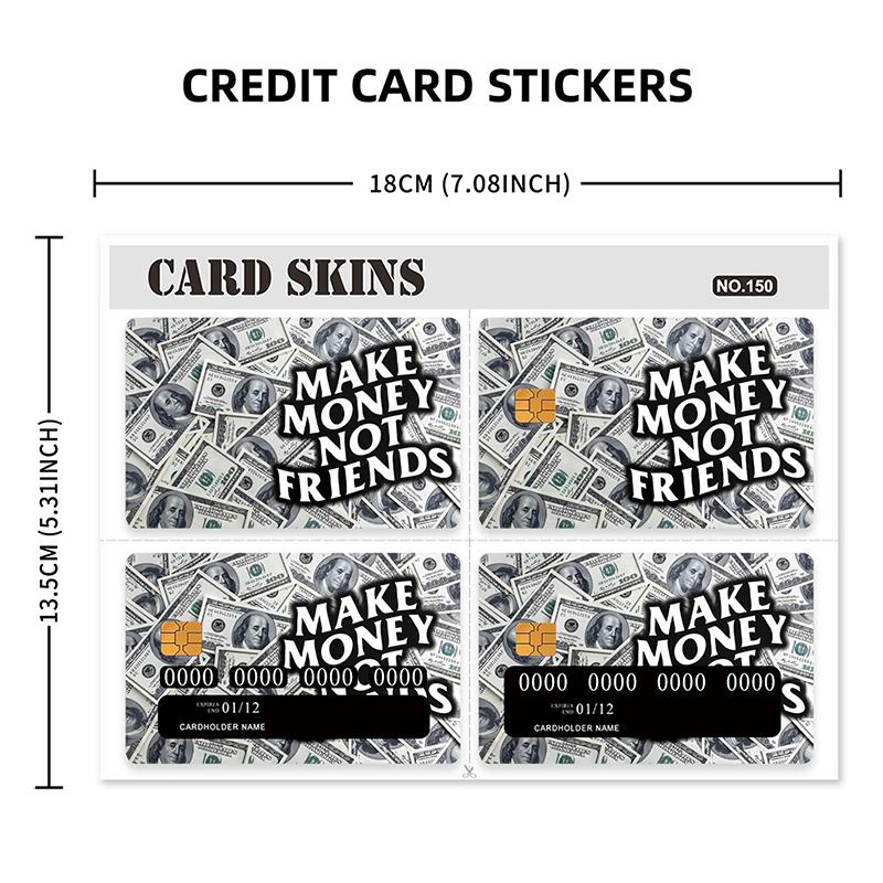 4 stk. Kreditkortklistermærker Til Kreditkort Skin Debetkortklistermærke Personligt Bankkortklistermærke Cover Kreditkort Dekal
