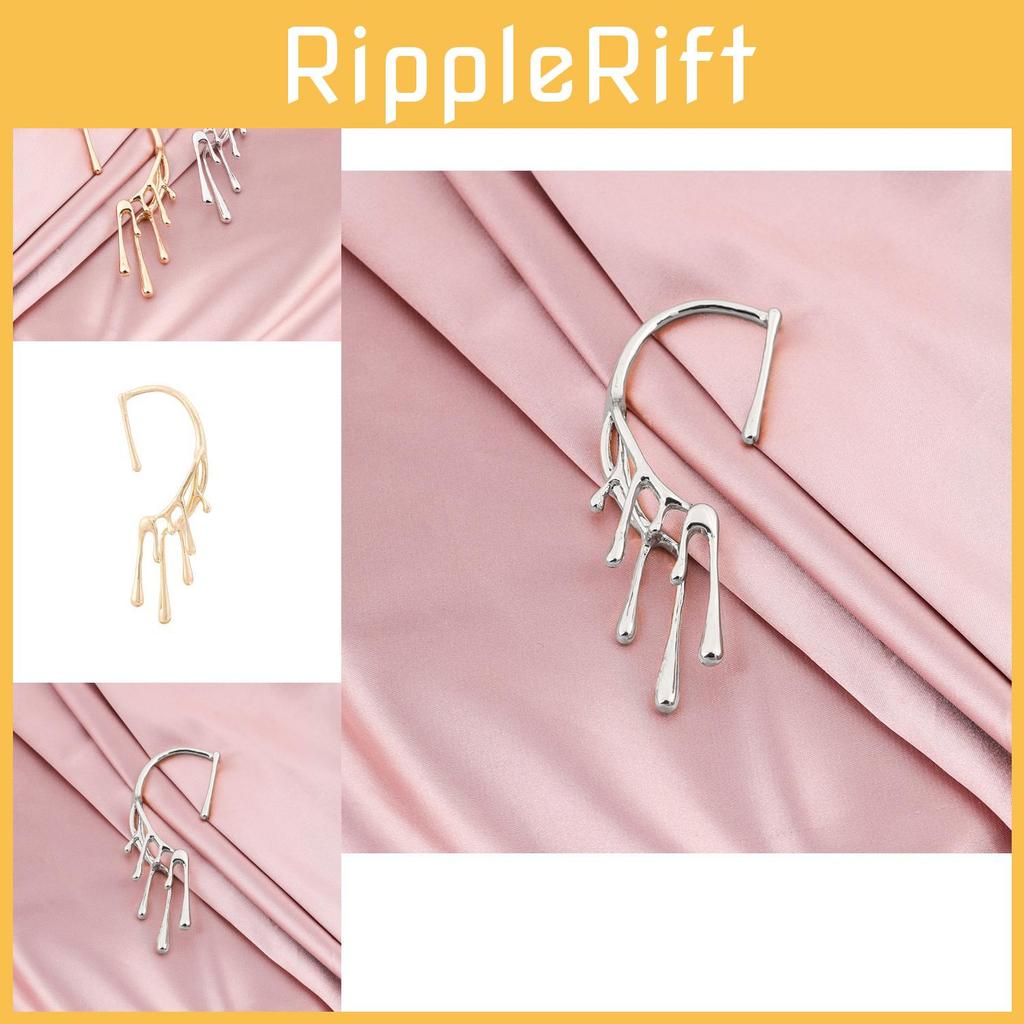 Chic Alloy Geometric Earrings With Irregular Lava Drop Design In Gold Silver And