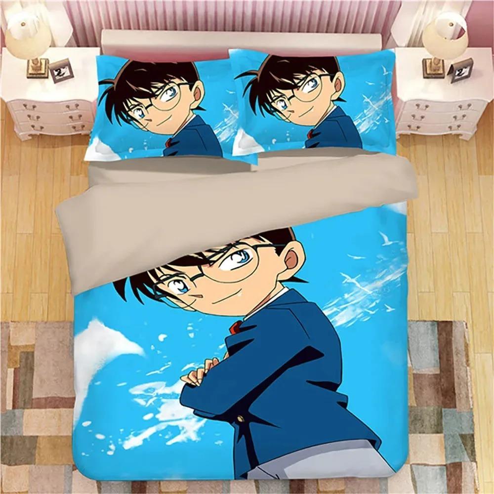 Anime Detektiv Conan Shinichi Bettwäsche Set Jungen Mädchen Twin Queen Size Bettbezug Kissenbezug Bett Jungen Erwachsene Heimtextilienextile