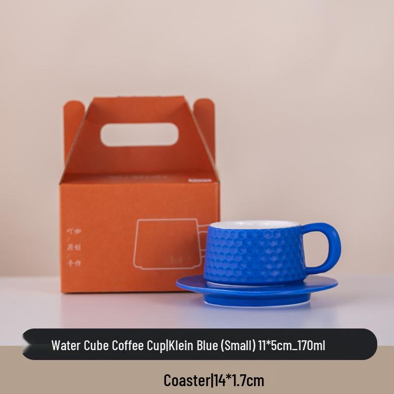 Minimalist Ceramic Coffee Cup & Saucer Set - Light Luxury for Home or Office
