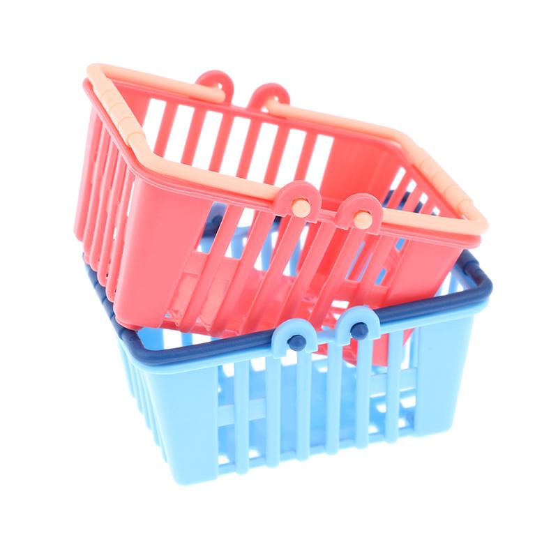 Shopping Basket Toys Kids Mini Supermarket Shopping Hand Basket Model Dollhouse