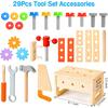 Wooden Tool Set for Kids 2 3 4 5 Year Old, 29Pcs Educational STEM Toys Toddler Montessori Toys for 2 Year Old Construction Preschool Learning