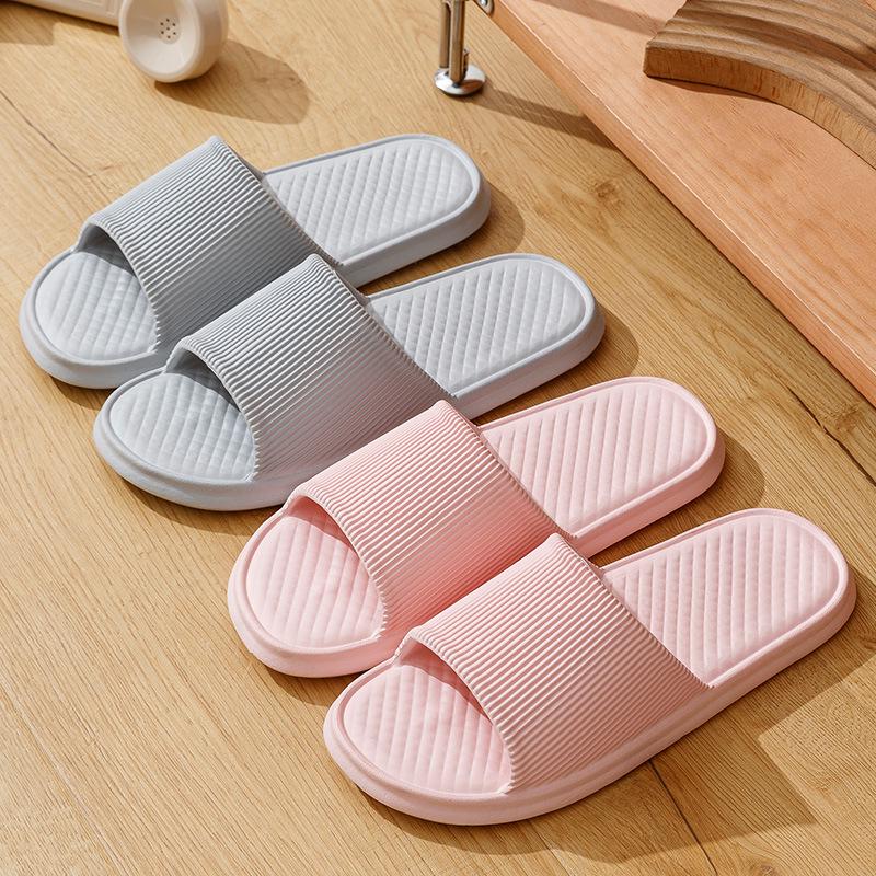 Lightweight Non-Slip Striped Summer Bathroom Slippers for Men & Women