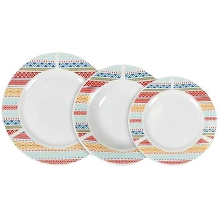 Set De Vaisselle - La Mediterránea - Palma - 18 Pièces - Multicolore - Compatible Lave-vaisselle