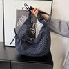 Korean Plaid Canvas Underarm Bag - Large Capacity Crossbody for Women, 2025 Style