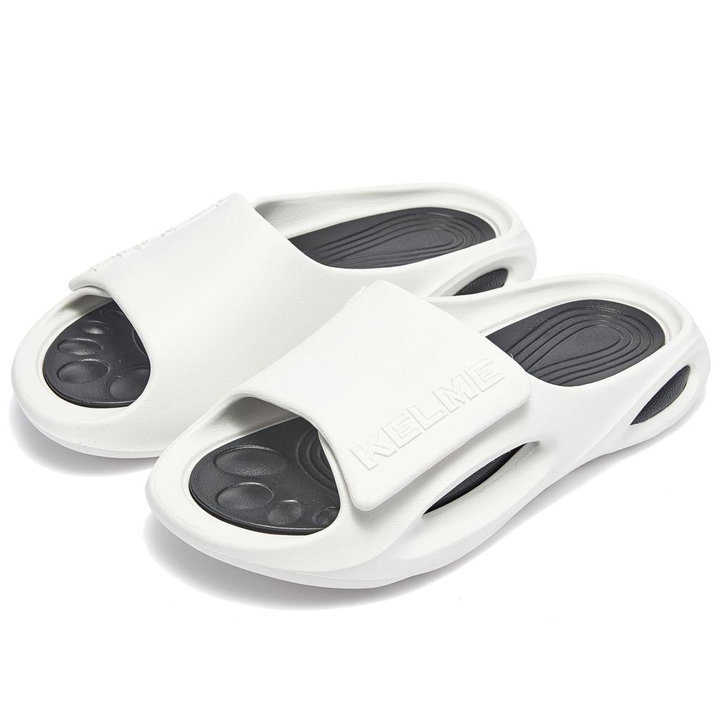 Kelme Sandalen, Mode-Flip-Flops, Hausschuhe, Duschsandalen, Sportsandalen, Leichtgewicht, Stoßdämpfend, Gepolstert, Strandsandalen (Weiß, 27,5cm)