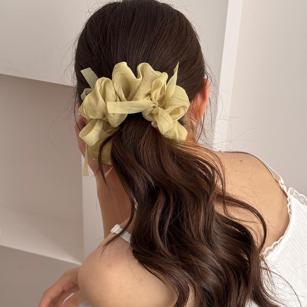 Gentle and Graceful, Light Gauze Large Intestine Circle, Bow, Net Gauze Hair Band, Forest-style Headwear and Hair Accessory