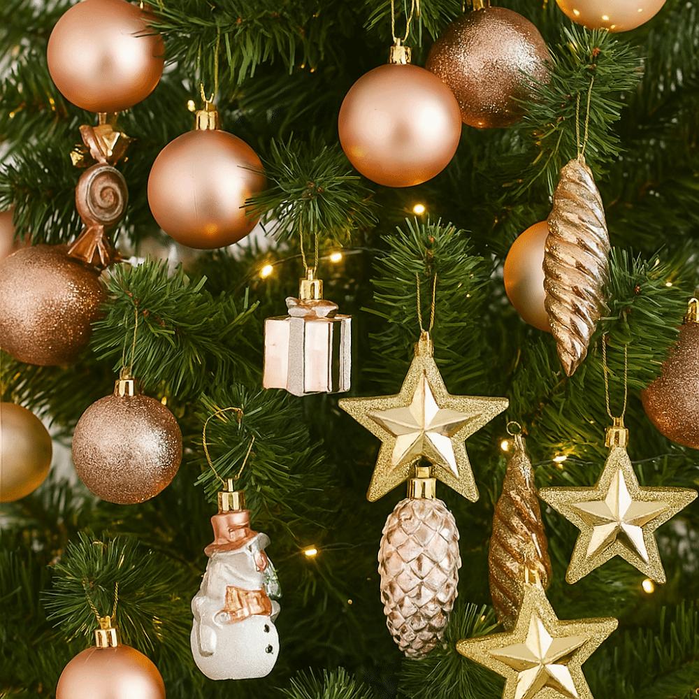 29/20Pcs Star Xmas Tree Hanging Ornaments Champagne Merry Christmas Decorations  Home New Year Decor