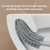 Wall Mounted Household Toilet Brush, No Dead Angles, Long-handled Bathroom Cleaning Tool, with Toilet Base for Deep Cleaning.
