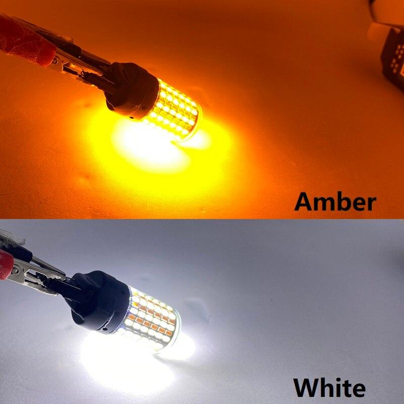 1 Pair(2pcs) Dual Color Turn Signal with DRL 1157 T20 Led 7443 Car Daytime Running Light 1157 Led Bulbs T25 3157 12V/24V