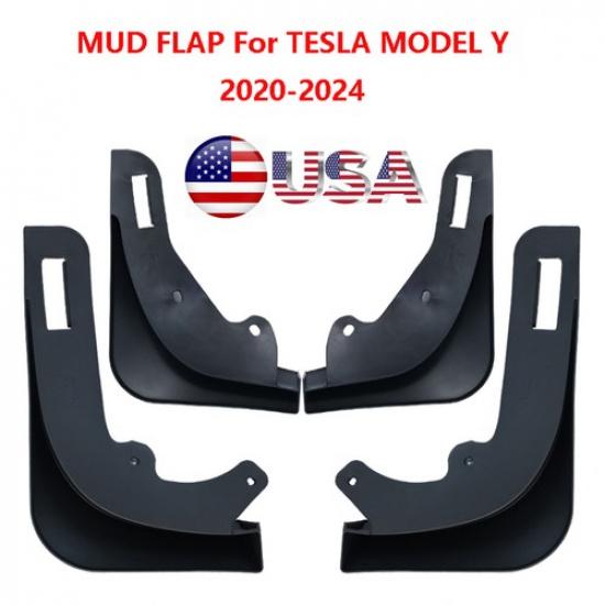 4pcs Splash Guards Mudguards Mud Flaps Front Rear For Tesla Model Y -2024