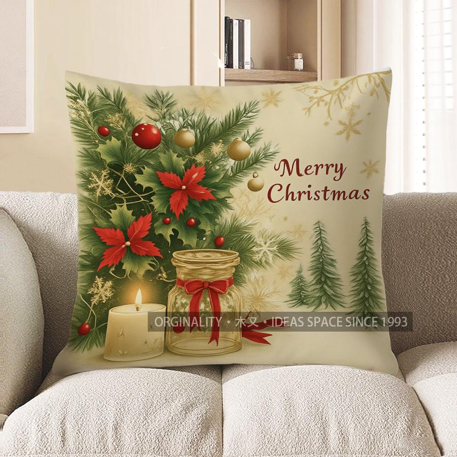 Домашний Декор С Рождеством Декоративная Подушка с Узором Елки Наволочка Подходит для Дивана Спальни Автомобиля Наволочка 40x40cm