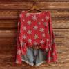 Women's Christmas Print Lightweight Sweater Casual Long Sleeve Knitted Pullover