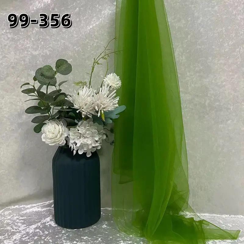 Green Soft Yarn Curtain Net for Kindergarten Decoration, Scene Layout, Wedding Backdrop, and Dress Fabric