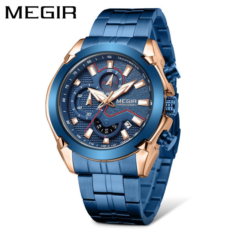 Men'S Watch, Large Dial Chronograph Calendar, Luminous Waterproof Steel Belt Men'S Watch 2065