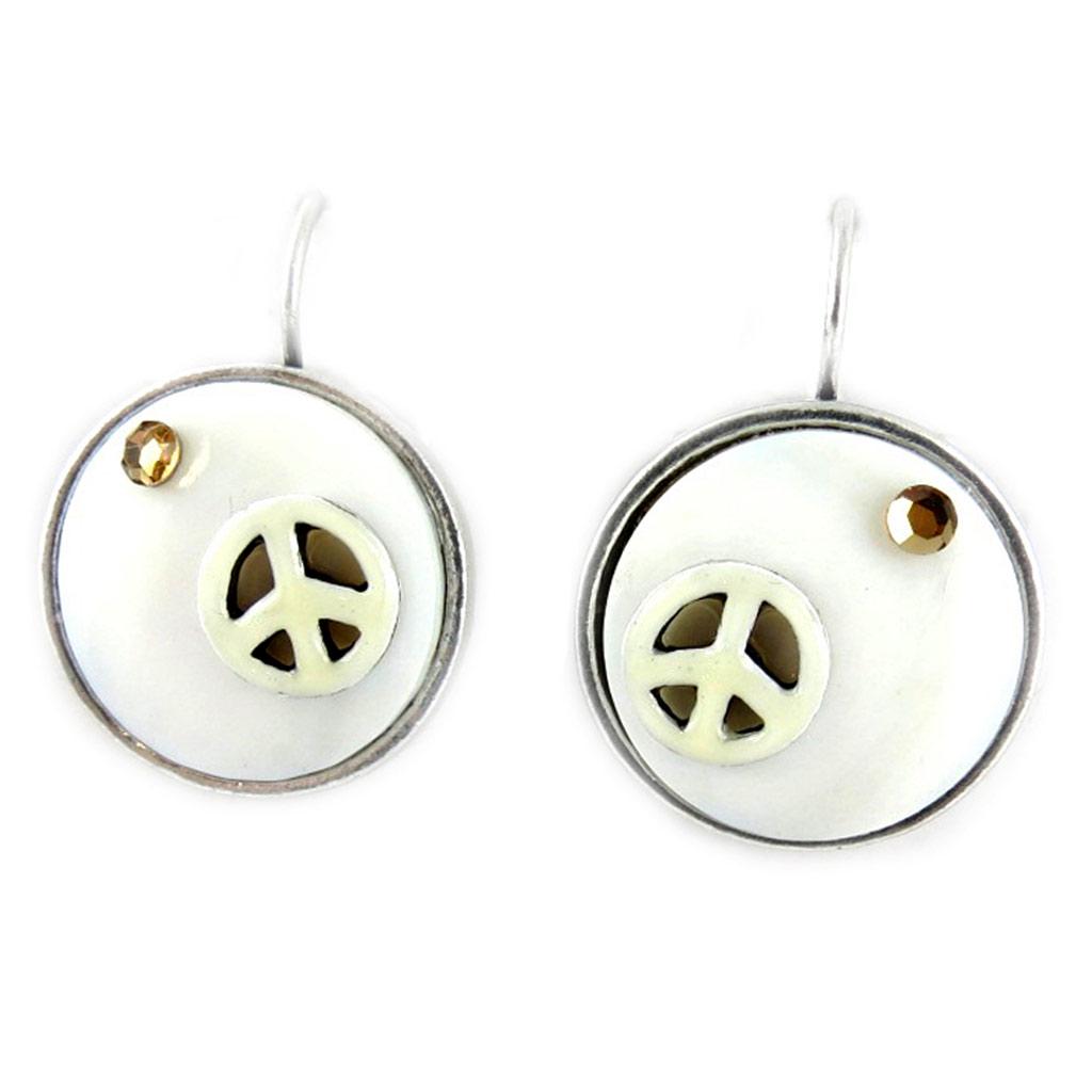 NOA [G0367] - Bílé náušnice 'Nacre en Folie' se šátkem