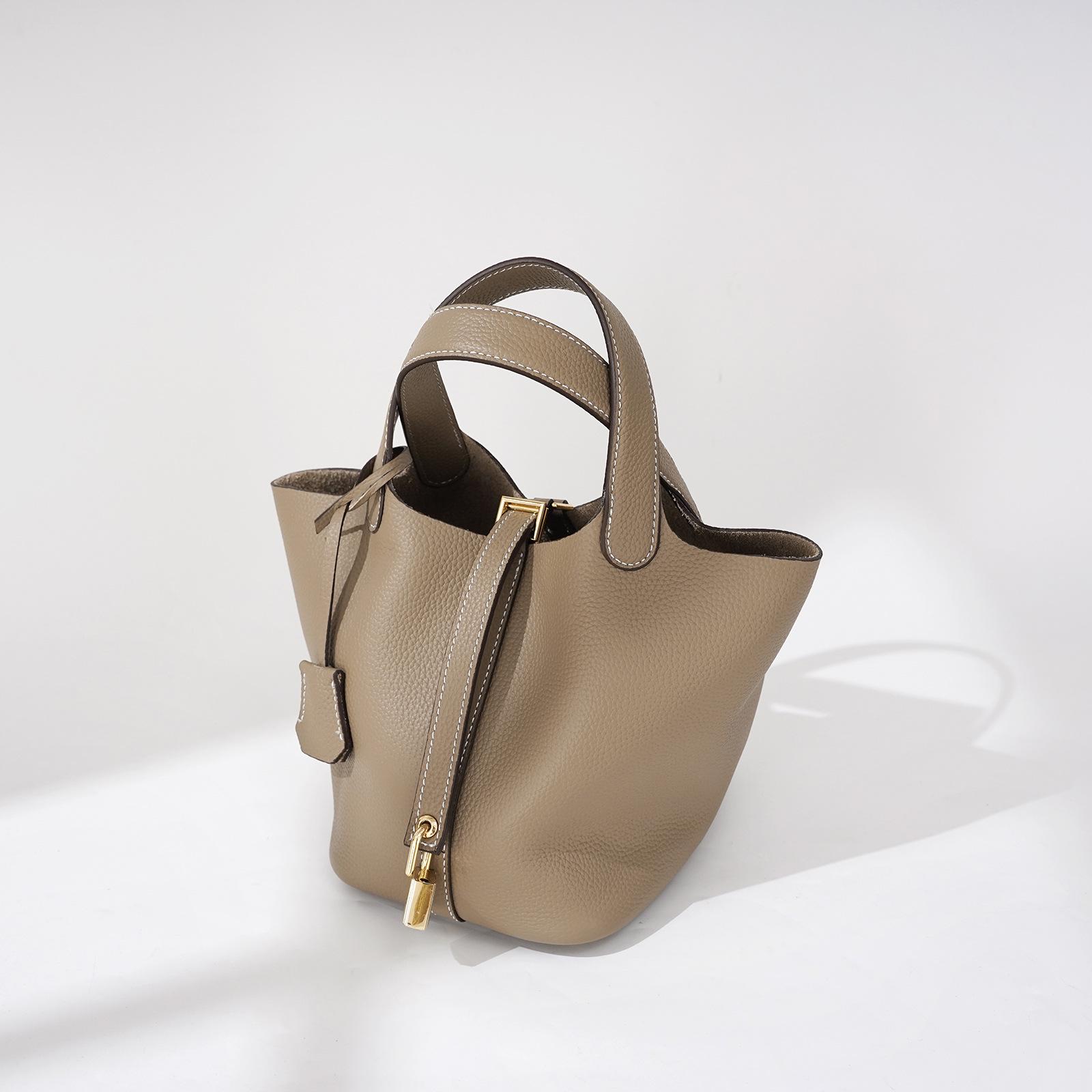 

Женская сумка-ведро из натуральной коровьей кожи - Высококачественная текстура, вместительная сумка с нишевым дизайном