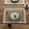 4pc 30X45cm Placemats Rectangle Boho Natural Jute Tassel Table Mats for Kitchen Vintage Dining Rustic Farmhouse Table Decoration