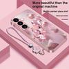 Capa de telefone de vidro com pintura metálica de coração de flor adequada para Samsung Galaxy S26 S25 S24 S23 S22 S21 S20 FE/Ultra/Plus anti-queda