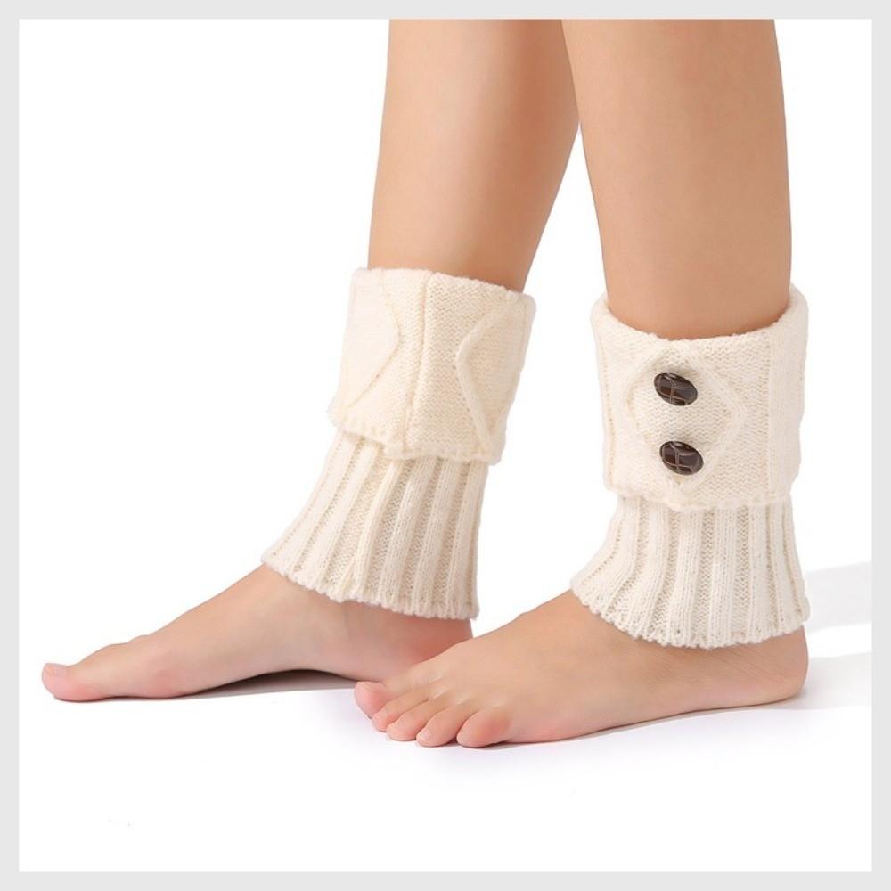 Buttons Crochet Knitted Leg Warmer Thermal Warm Socks Cuffs New Short Leg Warmers  Autumn Winter