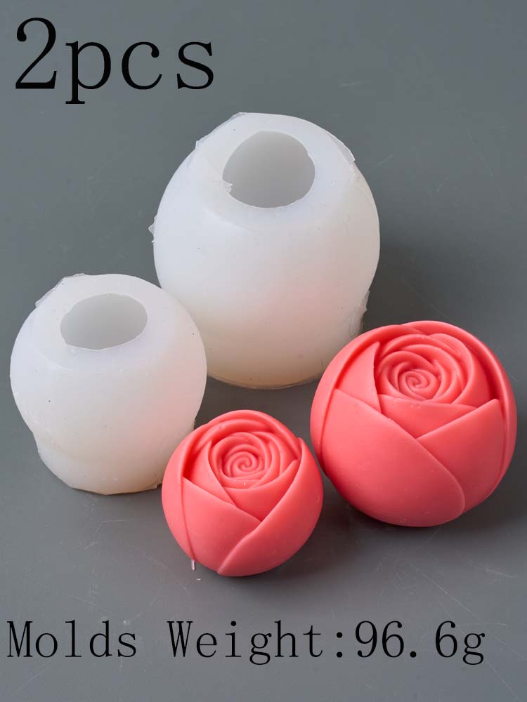 DIY Rose Ball Scented Candle Silicone Mold DIY Flower Chocolate Cake Handmade Soap Making Plaster Resin Mould Home Decor Gifts