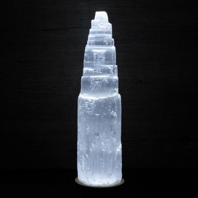 Weißer Selenit-Kristall, Gips-Quarz, raue Spitze, DIY-Geschenk