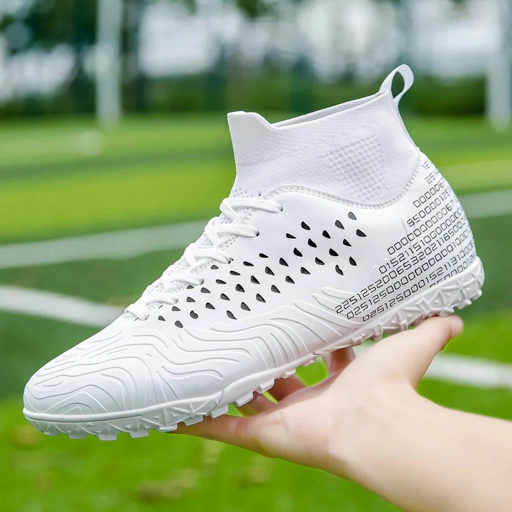 High-top Society Soccer Shoes Football Boots Men Ultra-light Kids Boy Turf Futsal Cleats Children's  Sports Training Footwear