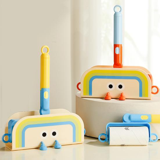 Yousheng Roller Lint Sticker Telescopic Long Handle 180 Degree Cartoon Design Lint Remover Hot Melt Adhesive Large Area Coverage Hair Dust Remover