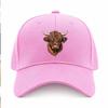 Highland Cow Print Adjustable Baseball Cap for Unisex Women Breathable Duckbill Sun Hat for Travel Camping Daily Wear