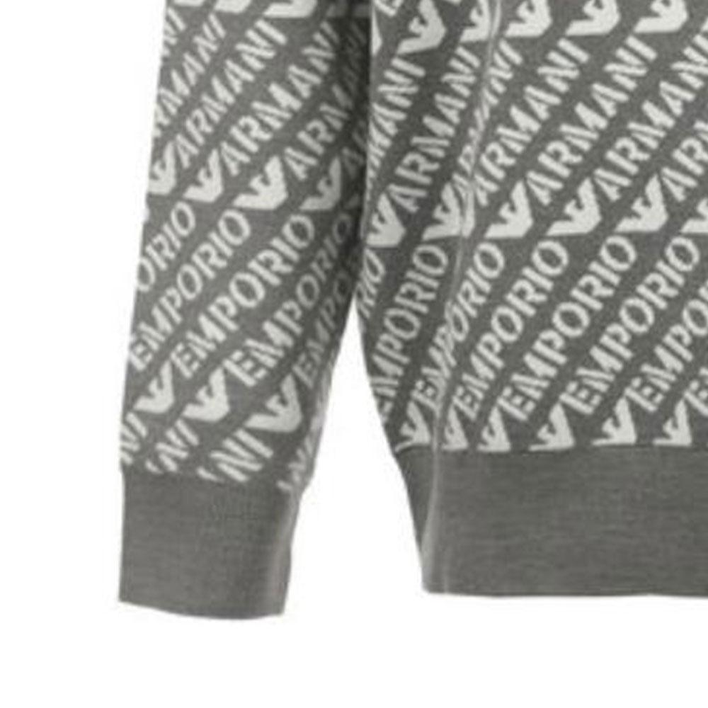EMPORIO ARMANI Sweaters Men's Gray Crew Neck Moderate Other 6R1MU2-1MMKZ-F430