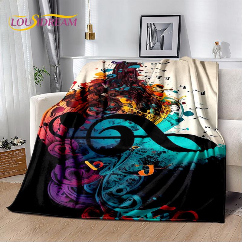 Note Music Colorful Musical Score Cartoon Blanket,Soft Throw Blanket for Home Bedroom Bed Sofa Picnic Travel Office Cover Child