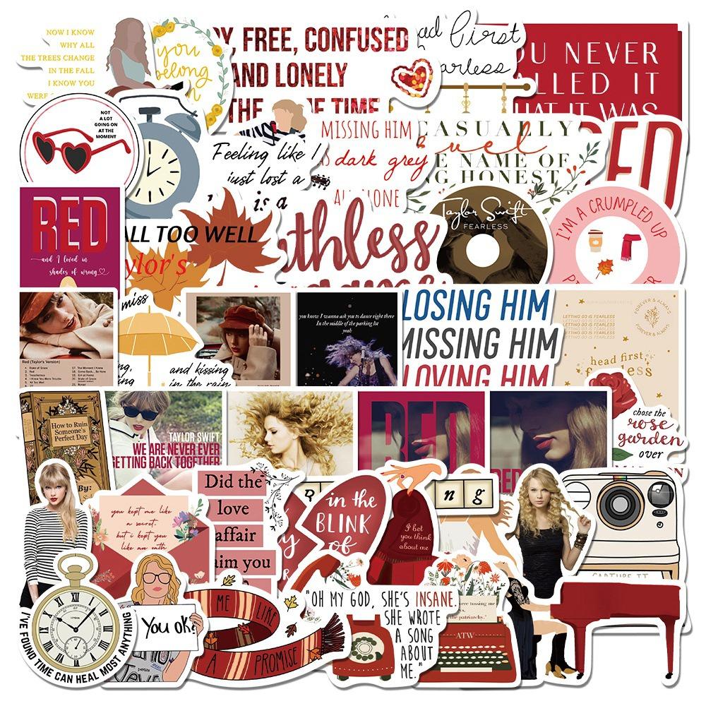 Taylor Swift Music Album Stickers Waterproof Diy For Luggage Guitar Skateboard Phone Case Water Bottle